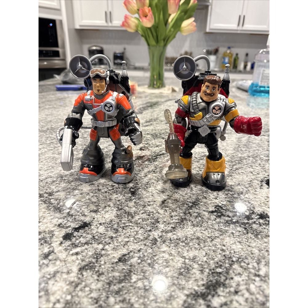 Mattel Fisher Price Rescue Heros Powermax Rocky Canyon & Billy Blazes Lot Of 2‎